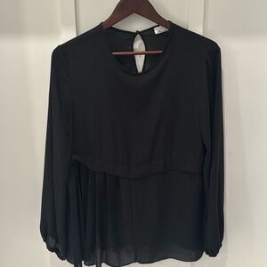Berna beautiful long sleeve black one size blouse